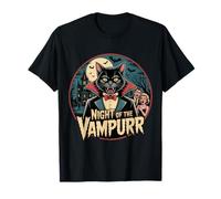 Nuit du Vampurr, Chat Vampire Drôle, Halloween T-Shirt