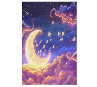 Nuit étoilée esthétique Puzzle De 1000 Pièces en Bois pour Enfants Adultes, Puzzles en Matériau Recyclé De Qualité Supérieure 78×53cm