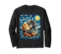 Nuit étoilée Macaque Japonais Viral Video Van Gogh Monkey Manche Longue