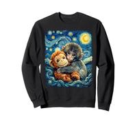 Nuit étoilée Macaque Japonais Viral Video Van Gogh Monkey Sweatshirt