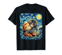 Nuit étoilée Macaque Japonais Viral Video Van Gogh Monkey T-Shirt