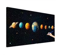 Nuit Étoilée Peinture par Numero Adulte Enfant, Kits de Peinture Numero Adulte Moderne, Kit Creatif Paint by Numbers avec Peintures et Pinceaux Toile 160x70cm, Decoration Chambre, Cadeau Femme R-53