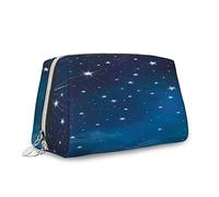 Nuit étoilée, trousses de maquillage pour femmes, astronomie étoile dans le ciel, trousse de toilette en cuir, trousse de voyage, trousse de maquillage imperméable, bleu, M, Bleu_8, Taille unique,
