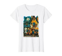 Nuit étoilée Van Gogh Artistic Café Terrasse la Nuit T-Shirt Graphique avec Valeur