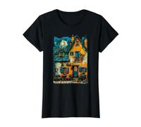 Nuit étoilée Van Gogh Artistic Café Terrasse la Nuit T-Shirt Graphique avec Valeur