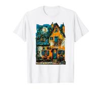 Nuit étoilée Van Gogh Artistic Café Terrasse la Nuit T-Shirt Graphique avec Valeur