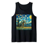Nuit étoilée Van Gogh Style Big Elephant African Cute Artist Débardeur