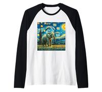 Nuit étoilée Van Gogh Style Big Elephant African Cute Artist Manche Raglan