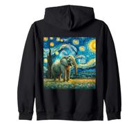 Nuit étoilée Van Gogh Style Big Elephant African Cute Artist Sweat à Capuche
