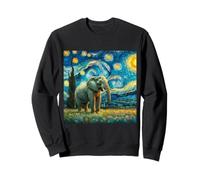 Nuit étoilée Van Gogh Style Big Elephant African Cute Artist Sweatshirt
