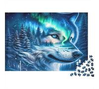 Nuit Loup Arctique Puzzle 1000 Pièces pour Adultes, Un Jeu De Dexérité Très Difficile Puzzle Éducatif Aux Défis l'art De La Décoration Moderne 70x50cm/1000pcs