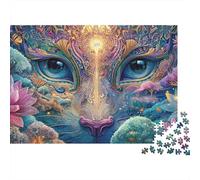 Nuit Mandala 1000 Pieces Extra-Thick Cardboard Art Floral Oeil de Lion Jigsaw Puzzle Set Adult Office Break Fun Home Gift Mind Relaxation Educational Game 52x38cm/1000pcs
