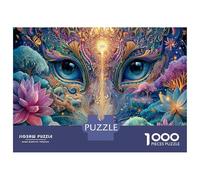 Nuit Mandala 1000 Pièces Puzzle Cadeau - Papier Recyclé & Puzzle Éveil Yeux de léopard psychédélique - pour Amis 38x26cm/1000pcs Cadeau De Maison