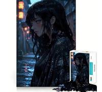 Nuit pluvieuse︰ Puzzle Difficile Beauté mélancolique pour Adultes, 1000 pièces, défi Mental, Jeu de détente, découpe précise, Cadeau mémorable (38x52cm)