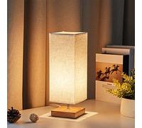 Nuit Rétro Lumière en Bois Nordique Simple, Lampe De Chevet Chambre Lampe De Table Décorative Tissu E27 Interrupteur Lampshade Bouton Poussoir carré Rectangle lampe de bureau Salon Hôtel salon chambre