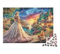 Nuit Romantique 1000 Pieces Extra-Thick Cardboard Décoration de scène de Princesse Jigsaw Puzzle Collectors Educational Challenge Fun Home Activity Wall Decoration Gift Idea 70x50cm/1000pcs