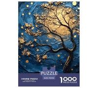 Nuit sous la Lune et Arbre doré Puzzle 1000 Pièces Educa Jouet en Bois Cadeau Unique De l'art De La Décoration Jeu Éducatif Challenge Toy Adultes & Enfants des 14 Ans 70x50cm/1000pcs