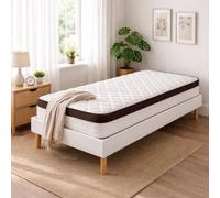 Nuits D'or Ensemble Sommier Tapissier et Matelas 70x190 cm - Couleur : Blanc - Sommier Déhoussable avec Pieds 20 cm et Lattes Multiplis - Matelas Soutien Très Ferme Confort Enveloppant -