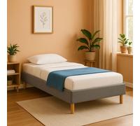Nuits D'or Gregory - Solide et Confortable Sommier Tapissier Gris + Pieds en 20 cm pour Matelas en 70x190-13 Lattes - Montage Rapide et Facile - revetement PVC Facile d'entretien