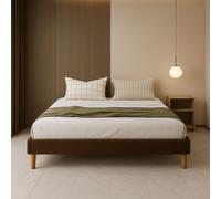 Nuits D'or Gregory - Solide et Confortable Sommier Tapissier Marron + Pieds en 20 cm pour Matelas en 180x200-13 Lattes - Montage Rapide et Facile - revetement PVC Facile d'entretien