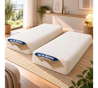 Nuits d'or Lot de 2 Matelas 20 cm pour Sommier Electrique ou Mécanique Soutien Ferme 90x200 Face de Contact Mousse a Mémoire de Forme 55 Kg/m3 + 2 Oreillers à Mémoire de Forme