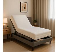 Nuits d'or Lot de 2 Matelas 20 cm pour Sommier Electrique ou Mécanique Soutien Très Ferme 70x190 Face de Contact Mousse a Mémoire de Forme 55 Kg/m3 + 2 Oreillers à Mémoire de Forme