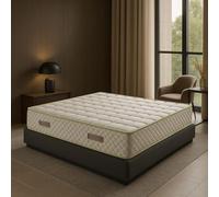 Nuits D'or Matelas 120x190 Tissu avec Bambou Mousse HR 35 Kg/m3 Hauteur 21 Cm Soutien Ferme + Protège Matelas Offert 120 190 Natura Bamboo