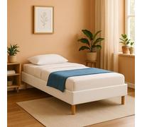 Nuits D'or Mina - Solide et Confortable Sommier Tapissier Blanc + Pieds en 20 cm pour Matelas en 80x200-13 Lattes - Montage Rapide et Facile