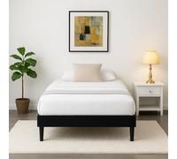 Nuits D'or Sommier 80x200 cm Tapissier déhoussable Housse Lavable Noir + Pieds en 20 cm 13 Lattes - Opale- Tissu : 100% Polyester 220 GR/m2 Rembourrage : Mousse 100% polyuréthane