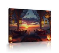 Nuits exotiques Toile Art mural Murales Arcs murals Salle à manger Œuvres romantiques au coucher de soleil Plage Tirages Affiches encadrées Peintures pour la décoration de la chambre 85x100cm