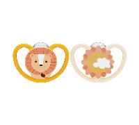 Nuk 2 Sucettes Perfect Match Air 6-18m Chat/Ours Polaire