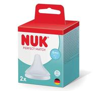 NUK Perfect Match Tétines de biberon | 3 mois et + | Tétines anti-coliques pour biberon | Silicone | Moyen | Lot de 2
