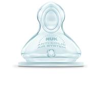 Nuk - 80602474 - First Choice + Tétines Perçage XL Lait avec Céréales 6-18 Mois Taille 2, Transparent, Set de 2