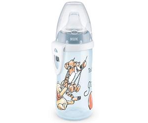 NUK Active Cup Gobelet d'apprentissage, pour enfants de 12 mois et plus, avec bec anti-fuite, clip et capuchon de protection, 300 ml, sans BPA, motif de Winnie l'Ourson, bleu