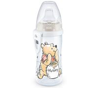 NUK Active Cup Tasse pour enfant 12 mois et plus | Bec anti-fuite | Clip et capuchon de protection | Sans BPA | 300 ml | Disney Winnie l'ourson | Beige