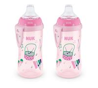 NUK Active Spill Proof Sippy Cup, 10 oz, 2 Pack, 8+ Months, Pink - BPA Free, Spill Proof Sippy Cup