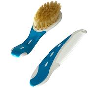 Nuk Brosse pour Bébé 100 % Poils Naturels avec Peigne à Dents Arrondies Turquoise
