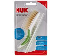 Nuk Brosse pour Bébé 100 % Poils Naturels avec Peigne à Dents Arrondies Vert