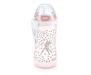 NUK Disney Bambi Kiddy Cup avec bec dur, 300 ml, anti-fuite, à partir de 12 mois, sans BPA, rose, 1 pièce