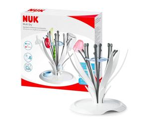 NUK Égouttoir à Biberons Multi Dry | Support de Séchage pour Vaisselle Bébé | Jusqu’à 6 Bouteilles + Accessoires