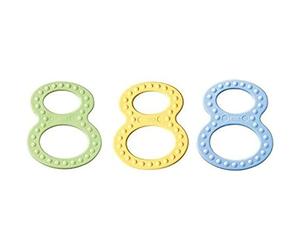 NUK ensemble d’anneaux de dentition pour bébé | 2 anneaux de dentition pour bébé | À partir de 0 mois | Dur et souple | S’adapte au palais et aux gencives | Coloris assortis