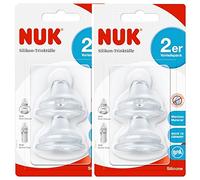 Nuk First Choice 10256442 bec souple en silicone, étanche, combiné avec toutes les bouteilles, sans BPA, 6-18 mois, 2 pièces, 2-pack (2 x Blister 2er)