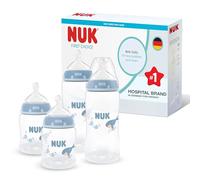 NUK First Choice Baby Bottles | 0-3+ Months | 150ml & 300ml | Anti-Colic Bottle | PP | Temperature Control Indicator | Whale | Pack of 4