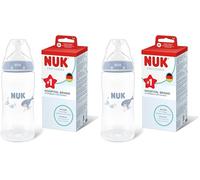 NUK First Choice Biberon | 3+ mois | 300 ml | Biberon anti-colique | PP | Indicateur de contrôle de la température | Baleine | Lot de 2