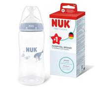 NUK First Choice Biberon | 3+ mois | 300 ml | Biberon anti-colique | PP | Indicateur de contrôle de la température | Baleine | Lot de 1