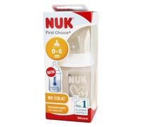 NUK First Choice+ biberon | 0-6 mois | Contrôle de température | Tétine en silicone | Valve anti-coliques | Sans BPA | 150 ml