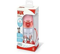 NUK First Choice Gobelet d'apprentissage - 6 à 18 mois - Contrôle de la température - Bec verseur en silicone anti-fuite - Évent anti-coliques - Sans BPA - 150 ml - Disney Minnie Mouse (rouge)