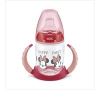 NUK First Choice Gobelet d'apprentissage - 6 à 18 mois - Contrôle de la température - Bec verseur en silicone anti-fuite - Évent anti-coliques - Sans BPA - 150 ml - Disney Minnie Mouse (rouge)