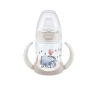 NUK First Choice+ Gourde d'apprentissage Disney Winnie l'ourson | 6-18 mois | Indicateur de contrôle de la température | 150 ml | Valve anti-colique | Bec anti-fuite | Poignées ergonomiques | BPA