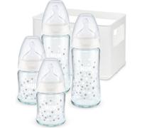 NUK First Choice+ Kit biberons en verre silicone 0-6 m. blanc